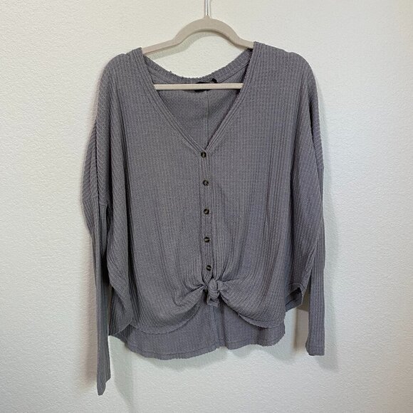 Urban Outfitters Out from Under Jojo Grey Oversized Thermal Top Small - Picture 2 of 7